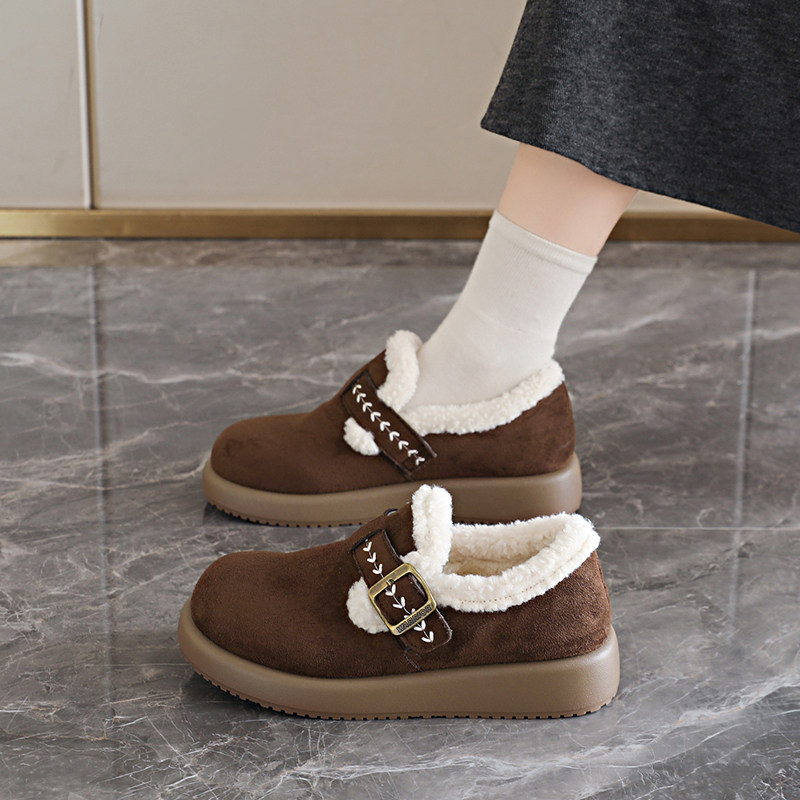 加绒勃肯鞋女冬季2025年新款保暖一脚蹬孕妇毛毛鞋平底二棉休闲鞋,淘宝优惠券,粉丝福利购,淘宝优惠卷