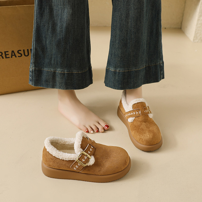加绒勃肯鞋女冬季2025年新款保暖一脚蹬孕妇毛毛鞋平底二棉休闲鞋,淘宝优惠券,粉丝福利购,淘宝优惠卷
