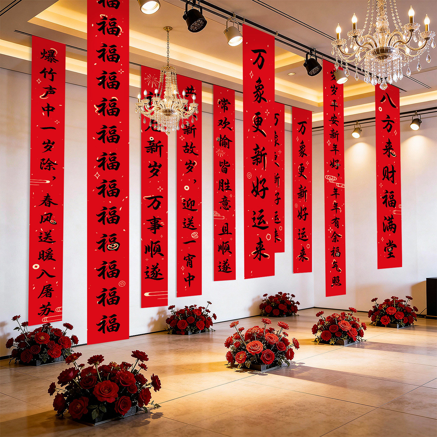 2026马年新年装饰条幅挂布店铺橱窗商场过年春节迎新氛围场景布置,淘宝优惠券,粉丝福利购,淘宝优惠卷