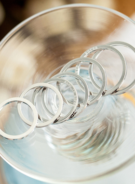 纯银孝真制作人奶酪陷阱极细戒指