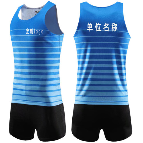男女田径服套装体考训练服背心学生短跑比赛马拉松跑步服团购印字 - 图1