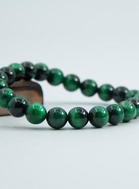 招财绿虎眼手串虎睛石手链勇气石