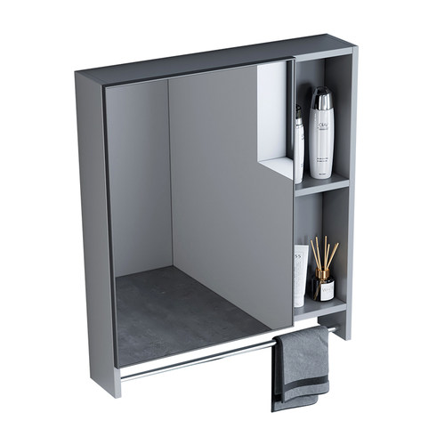 镜柜镜箱太空铝浴室柜组合单独收纳盒卫生间挂墙式储物镜子北欧式 - 图3