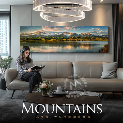 春色 客厅长横幅装饰画大气风景画沙发背景墙挂画现代轻奢墙壁画 - 图2