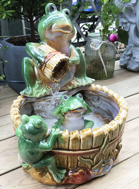 美式禅意风流水器阳台装饰摆件