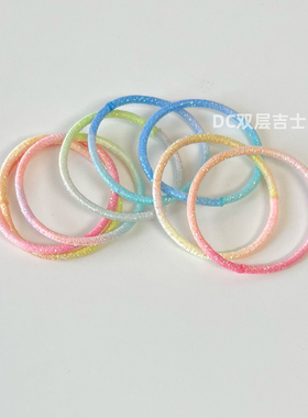 韩国ins渐变色细闪儿童发圈皮筋
