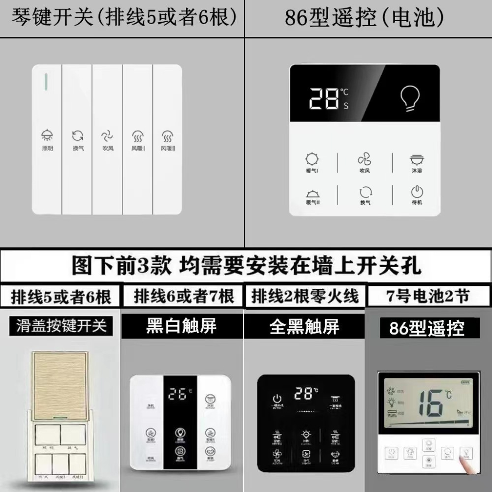 风暖浴霸集成吊顶五合一体浴室卫生间排气扇照明灯卫生间取暖风机 - 图0