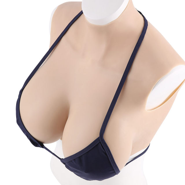 High collar men's cross-dressing silicone prosthetic breasts