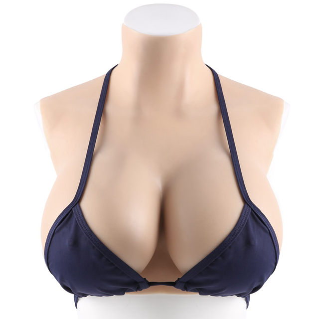 High collar men's cross-dressing silicone prosthetic breasts