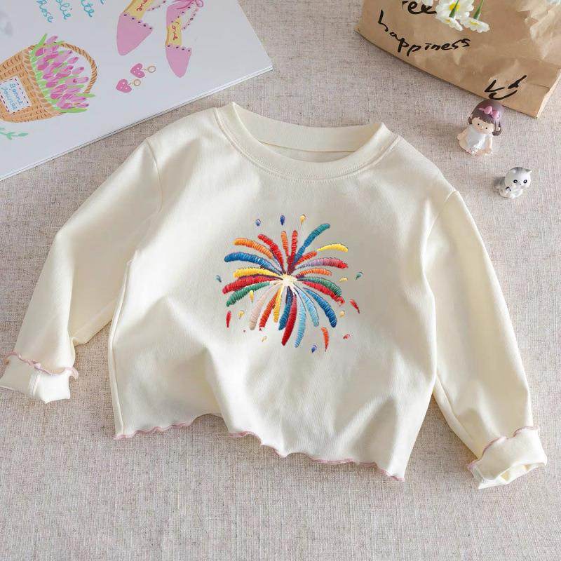 女童长袖T恤纯棉儿童花边圆领上衣宝宝中小童休闲百搭潮流打底衫,淘宝优惠券,粉丝福利购,淘宝优惠卷