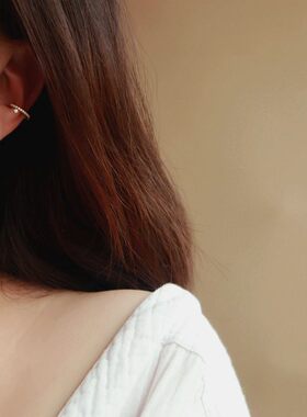 欧美复古高级纯银情侣锆石耳骨夹