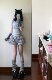 RichGirl ສາວ otaku ງາມ subculture hottie navy collar ສີຂີ້ເຖົ່າ slim slim ເທິງສັ້ນ sleeved ຊຸດສັ້ນ
