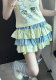 Soft girl cute color-blocked pumpkin pants ruffled skirt Japanese girl versatile slimming cake fluffy skirt for women