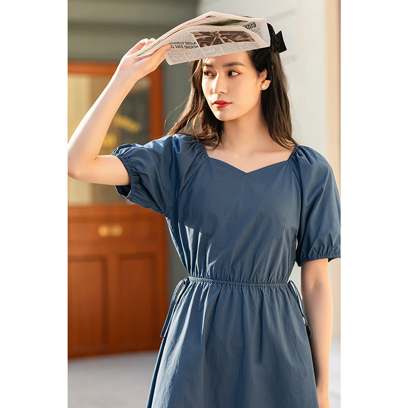 茵曼子女2022年夏季新款法式连衣裙 茵曼慢生活连衣裙