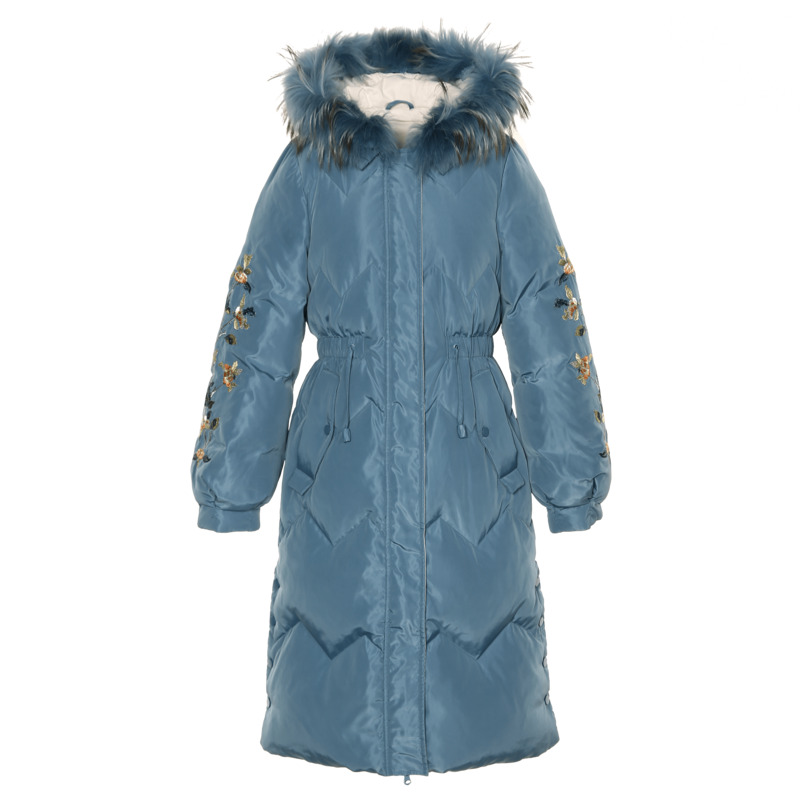 裂帛中长款2020冬季新款刺绣白鸭绒 裂帛立天羽绒服