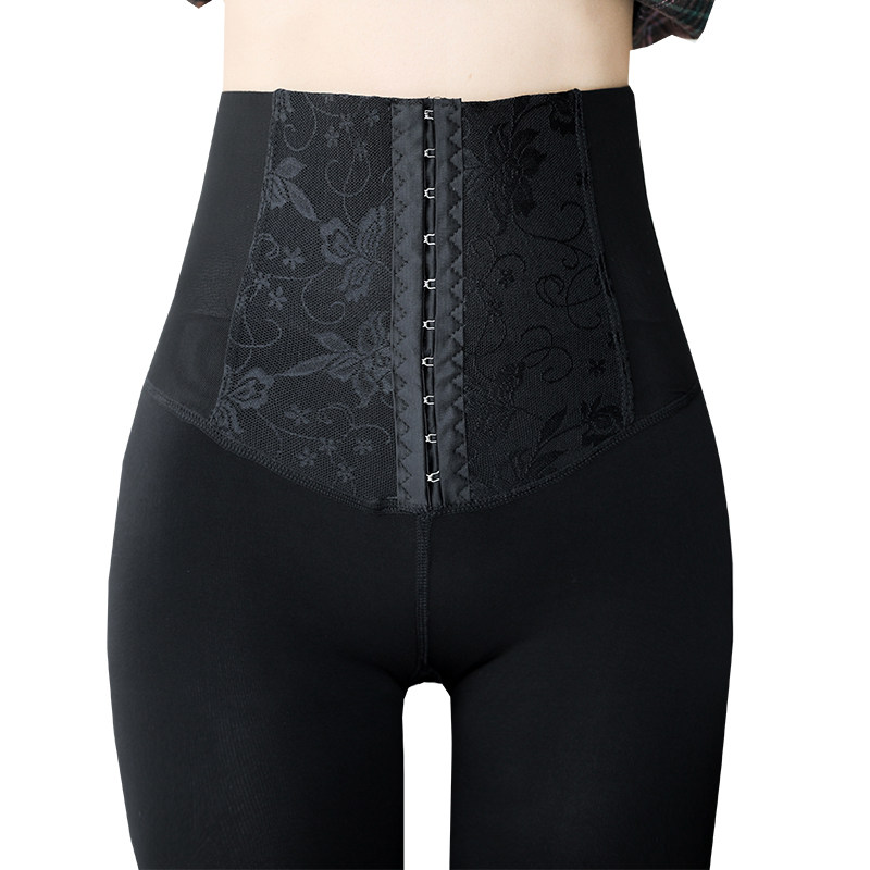 秋冬加绒外穿高腰收腹连裤袜棉裤 紫梦蝶打底裤