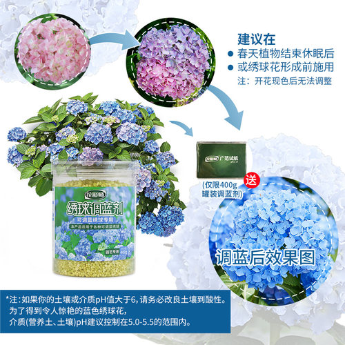 虹越花彩师绣球调蓝剂进口硫酸铝缓释颗粒无尽夏秀球花专用调色剂 - 图0