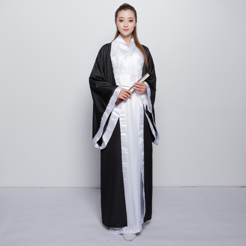 蜜糖依恋旗舰店直裾深衣古装演出服装男士黑色汉服直裾大氅深衣影楼古代华服唐装0