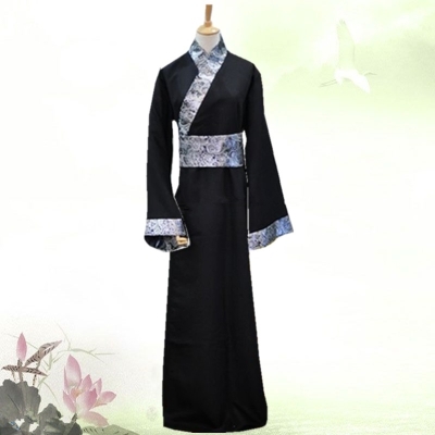 蜜糖依恋旗舰店古装男演出服古代头饰服装2018新款女汉服白色侠客唐朝大侠侍卫服1