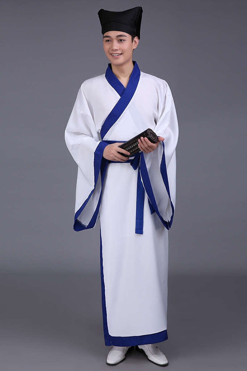 蜜糖依恋旗舰店古装汉服 舞台演出服 男士古装侠客服装 书生装才子服 古代学生装1