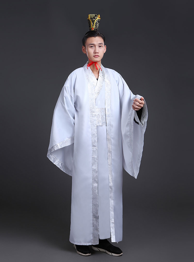 蜜糖依恋旗舰店新款男汉服秀才书生古风毕业班服古装交领才子大臣直裾大氅演出服0