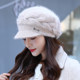 Hat rabbit fur women's all-match winter cap