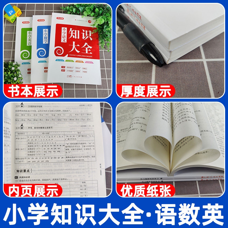 开心教育小学数学知识大全人教版一二三四五六年级小学1-6年级语文英语知识点全收录小考真题小学生测试卷单元测试考点全讲7-12岁