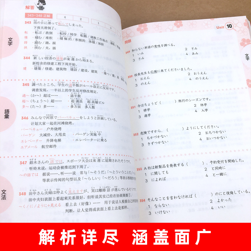 红蓝宝书1000题 新日本语能力考试 文字词汇文法  练习+详解 N1N2N3N4N5全四册 华东理工大学出版社 日语入门零基础日语n1n2n3n4n5 - 图2