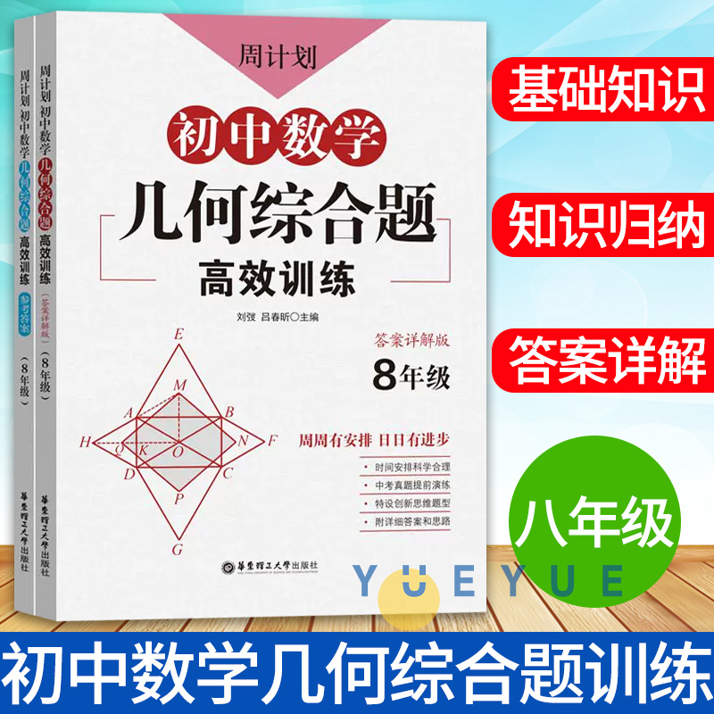 初中数学几何综合题高效训练 七八九年级789年级上下册刷代数题同步训练题库真题 初中初一二三几何练习册解题技巧同步作业练习题 - 图1