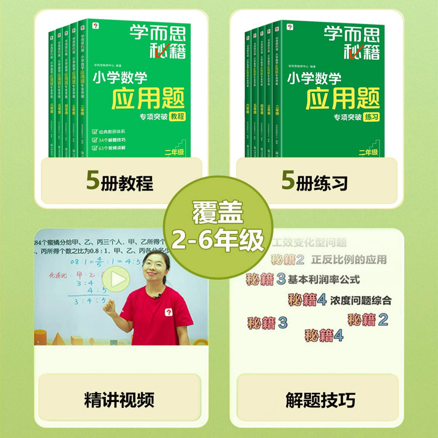 学而思秘籍小学数学应用题专项突破练习册二三四五六年级上册下册23456奥数思维强化训练应用题大全天天练教材书籍课外辅导书