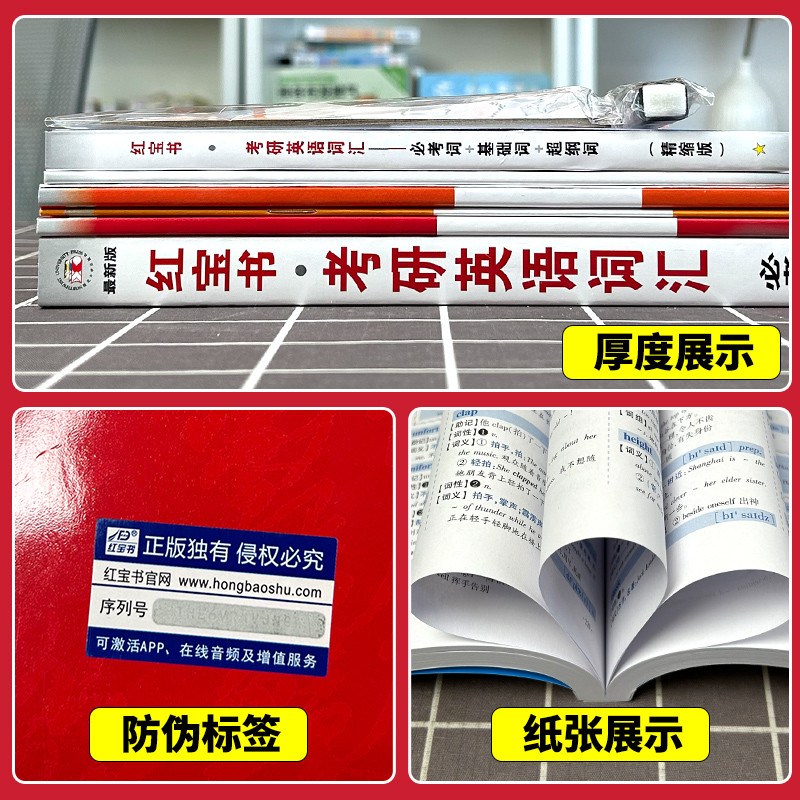 现货【官方直营】红宝书2025版考研英语词汇线装珍藏版考研英语一英语二适用25考研词汇24正版红宝石单词书红皮书田静句句真研语法 - 图1