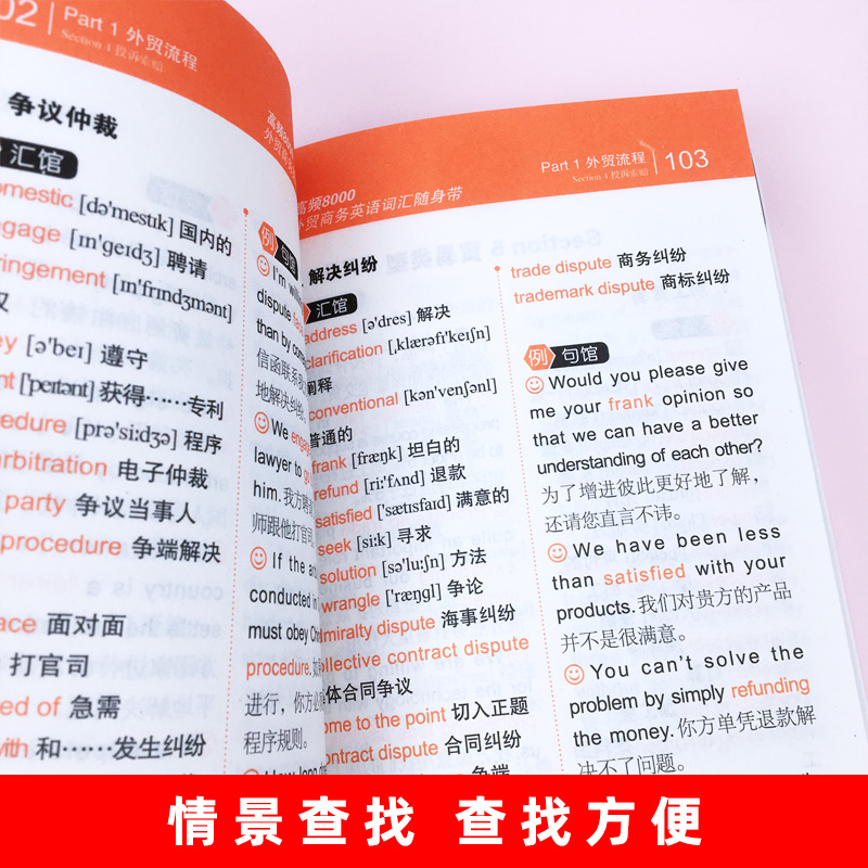 高频8000外贸商务英语词汇随身带 附赠外教朗读音频 贸易谈判 签订合同等 外贸英语词汇书 商务英语单词书 对外贸易英语 英语学习 - 图2