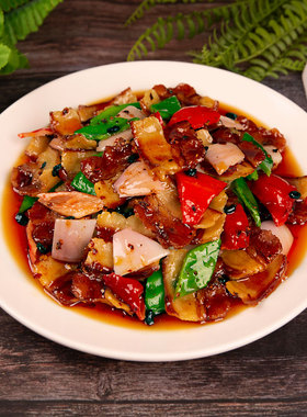 仿真蒜苗回锅肉食品模型假菜样品