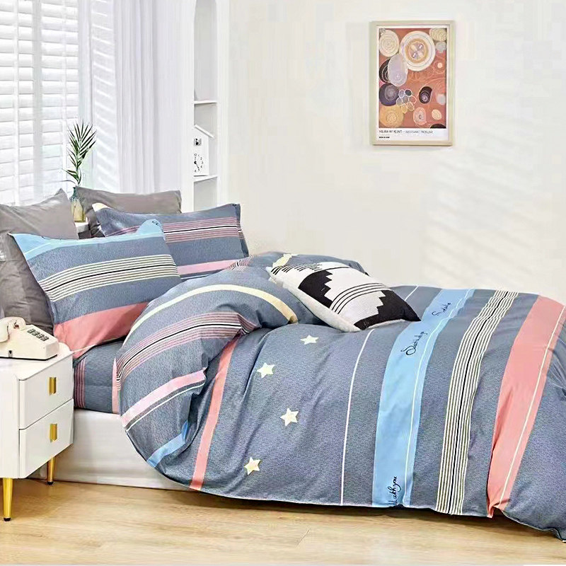 Bed four-piece set of pure cotton bed sheets and quilt cover 180220 custom-made quilt cover 7*7 fitted sheet 0.9 m 1.35 universal for all seasons