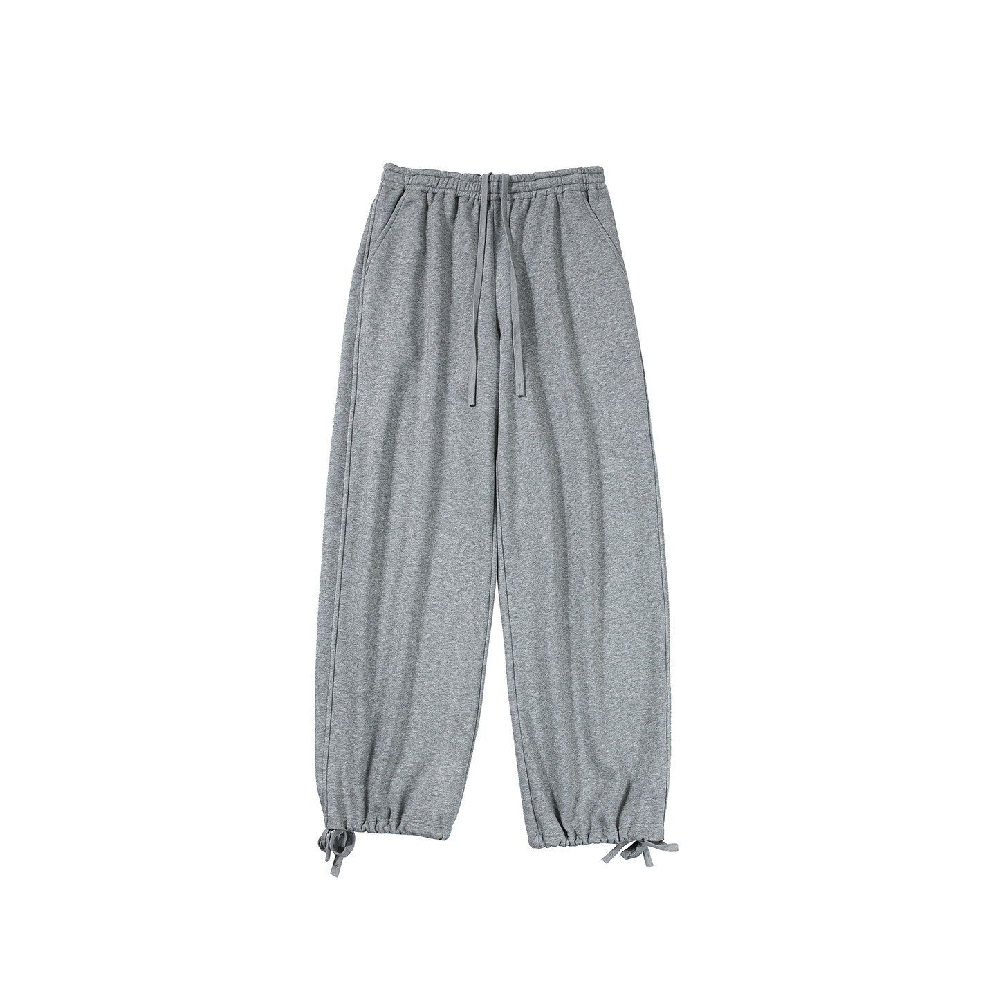 UNRETRO 可调节裤脚灰色加绒卫裤女秋冬宽松保暖直筒裤运动休闲裤,淘宝优惠券,粉丝福利购,淘宝优惠卷
