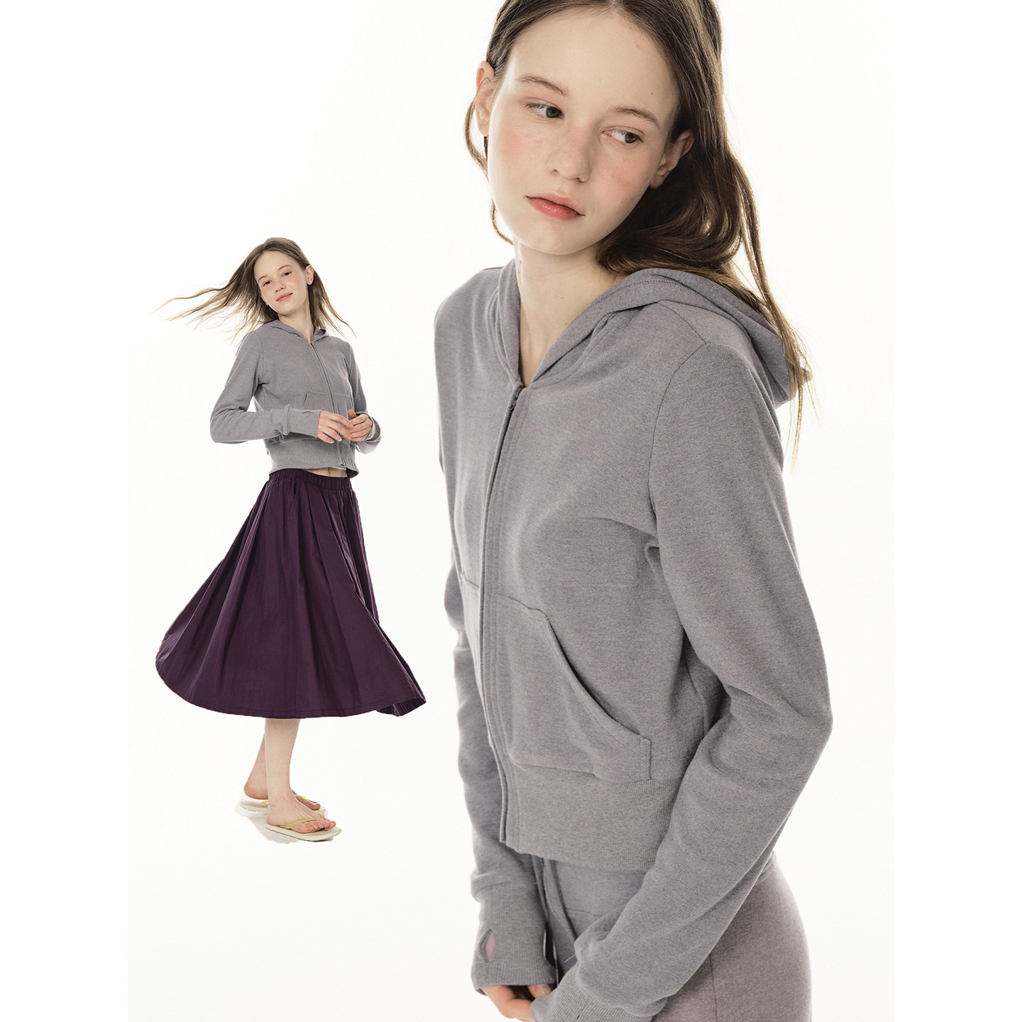 UNRETRO 首发时尚套装 绿色运动拉链卫衣女+抽绳直筒休闲裤两件套,淘宝优惠券,粉丝福利购,淘宝优惠卷