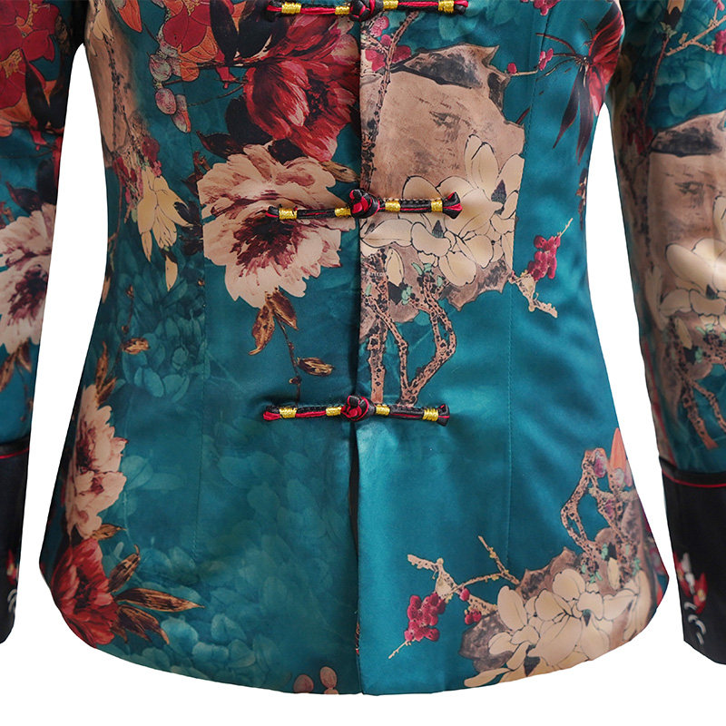 唐装女冬装加厚中式绣花上衣喜庆 如意风上衣