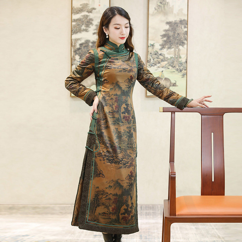 如意风复古中式民族风女装 如意风旗袍