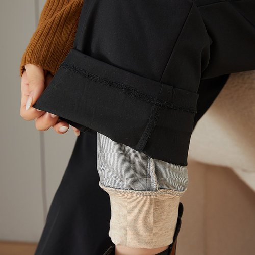 直筒羽绒裤女外穿九分2025秋冬季新款高腰显瘦加厚阔腿保暖棉裤子 - 图2