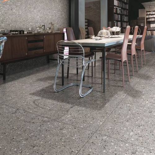 灰色水磨石瓷砖600X600仿古砖餐厅商铺地砖客厅800X800防滑地板砖 - 图1