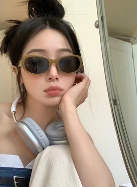 防紫外线椭圆欧美女高级感太阳镜