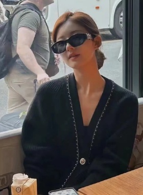 防紫外线多边形辣妹女赵露思墨镜