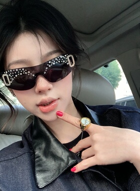 2025新款连体感镶钻发箍墨镜女款