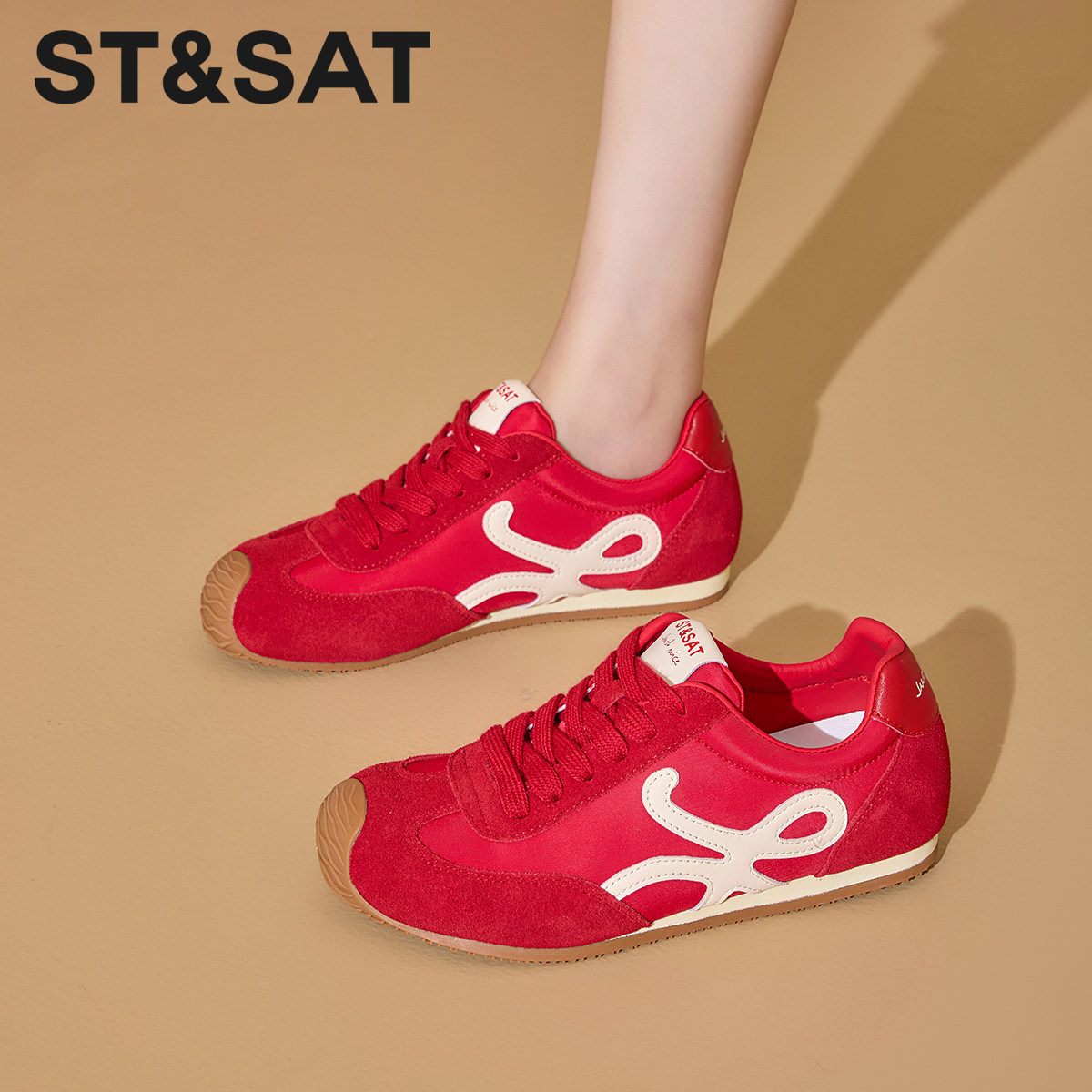 kappa卡帕板鞋网面新款女鞋学生厚底红鞋子休闲运动鞋百搭德训鞋