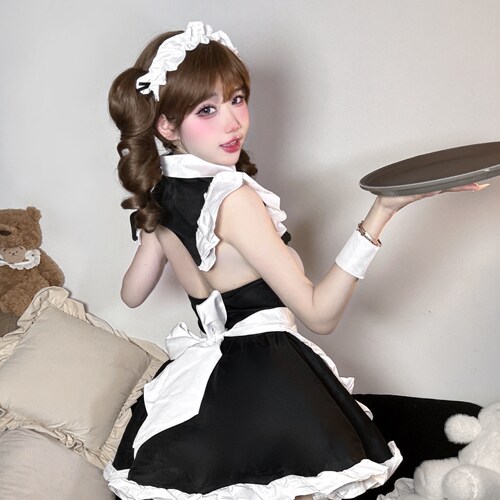 性感纯欲清纯甜美小胸女仆制服cos角色扮演女佣情侣约会晴趣qqny - 图3