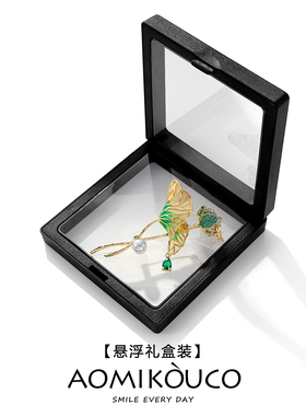 复古国风珍珠镶嵌荷叶莲花胸针女