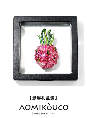 创意时尚日系粉红镶钻别针小众
