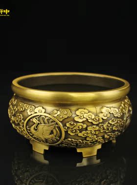 黄铜十二生肖香炉仿古四神兽聚宝盆家用宣德炉檀香炉盘香炉摆件