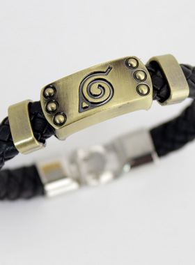 鸣人忍者动漫手办标志手链 合金漩涡鸣人宇智波佐助卡卡西手饰