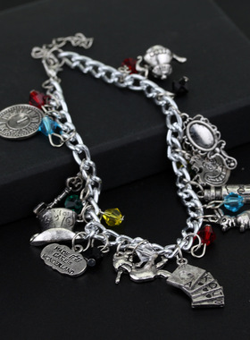 跨境热销 爱丽丝梦游仙境手链手饰品 帽子女士时尚组合手环